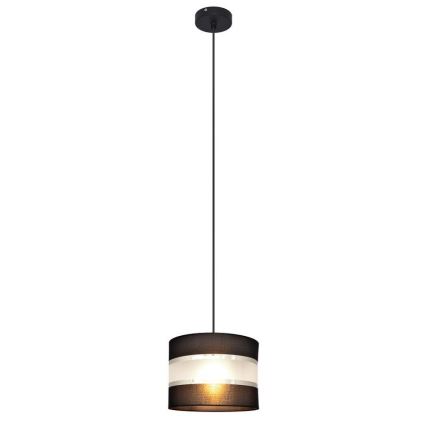 Kattokruunu johdossa HELEN 1xE27/15W/230V halkaisija 20 cm musta/hopea