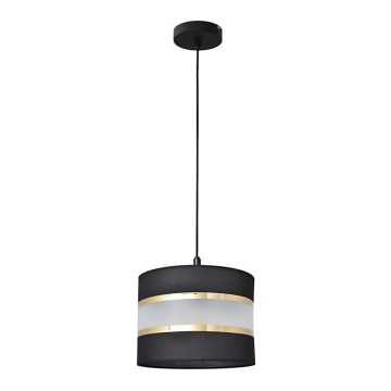Kattokruunu johdossa HELEN 1xE27/15W/230V halkaisija 20 cm musta/kultainen
