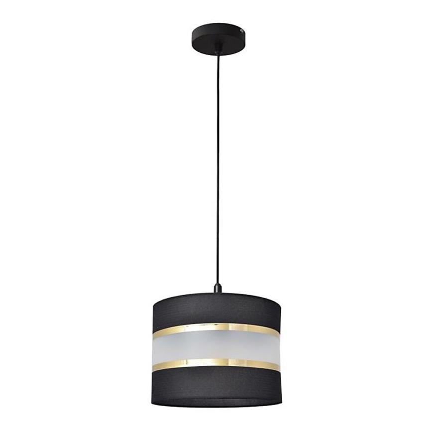 Kattokruunu johdossa HELEN 1xE27/15W/230V halkaisija 20 cm musta/kultainen