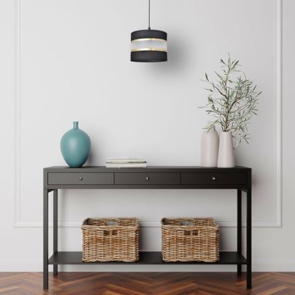 Kattokruunu johdossa HELEN 1xE27/15W/230V halkaisija 20 cm musta/kultainen