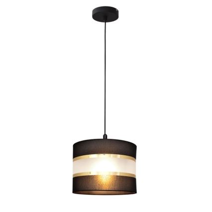 Kattokruunu johdossa HELEN 1xE27/15W/230V halkaisija 20 cm musta/kultainen