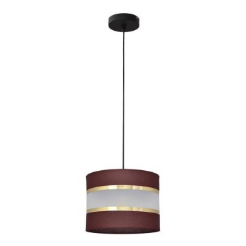 Kattokruunu johdossa HELEN 1xE27/15W/230V halkaisija 20 cm ruskea/musta/kultainen