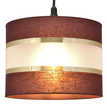 Kattokruunu johdossa HELEN 1xE27/15W/230V halkaisija 20 cm ruskea/musta/kultainen