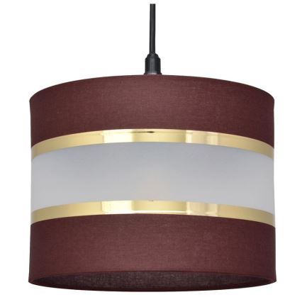 Kattokruunu johdossa HELEN 1xE27/15W/230V halkaisija 20 cm ruskea/musta/kultainen