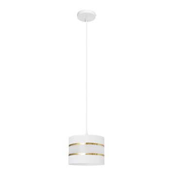 Kattokruunu johdossa HELEN 1xE27/15W/230V halkaisija 20 cm valkoinen/kultainen