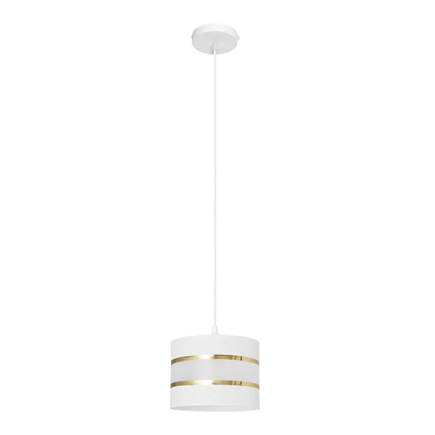 Kattokruunu johdossa HELEN 1xE27/15W/230V halkaisija 20 cm valkoinen/kultainen