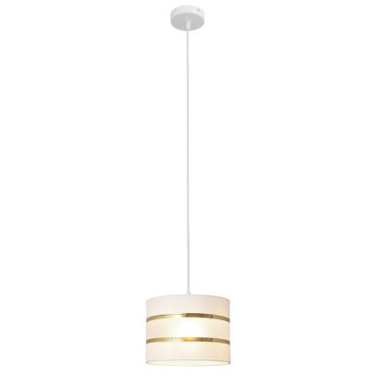 Kattokruunu johdossa HELEN 1xE27/15W/230V halkaisija 20 cm valkoinen/kultainen
