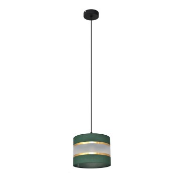 Kattokruunu johdossa HELEN 1xE27/15W/230V halkaisija 20 cm vihreä/kulta