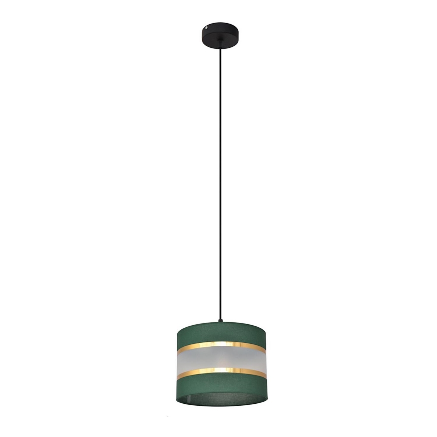 Kattokruunu johdossa HELEN 1xE27/15W/230V halkaisija 20 cm vihreä/kulta