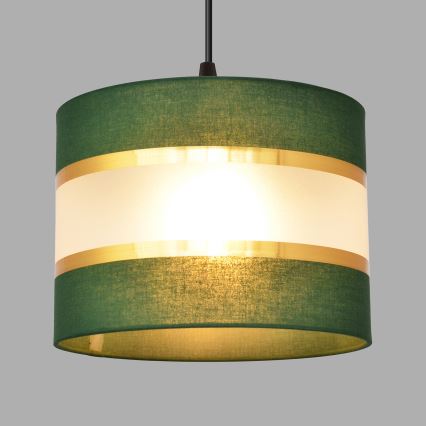 Kattokruunu johdossa HELEN 1xE27/15W/230V halkaisija 20 cm vihreä/kulta