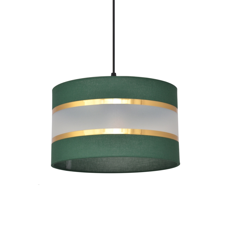 Kattokruunu johdossa HELEN 1xE27/15W/230V halkaisija 25 cm vihreä/kulta