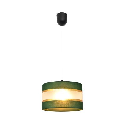 Kattokruunu johdossa HELEN 1xE27/15W/230V halkaisija 25 cm vihreä/kulta