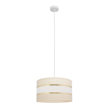 Kattokruunu johdossa HELEN 1xE27/15W/230V halkaisija 35 cm kerma/kultainen