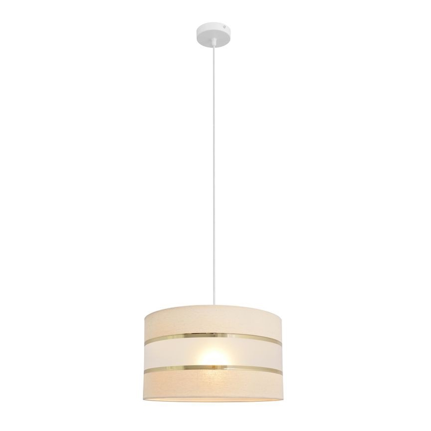 Kattokruunu johdossa HELEN 1xE27/15W/230V halkaisija 35 cm kerma/kultainen