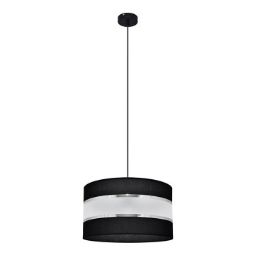 Kattokruunu johdossa HELEN 1xE27/15W/230V halkaisija 35 cm musta/hopea
