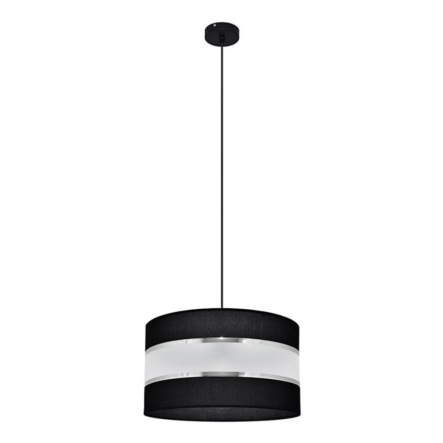 Kattokruunu johdossa HELEN 1xE27/15W/230V halkaisija 35 cm musta/hopea