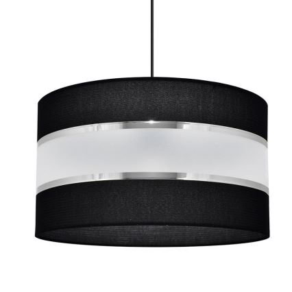 Kattokruunu johdossa HELEN 1xE27/15W/230V halkaisija 35 cm musta/hopea