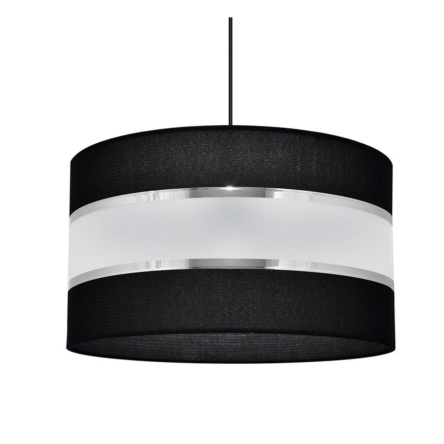 Kattokruunu johdossa HELEN 1xE27/15W/230V halkaisija 35 cm musta/hopea