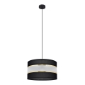 Kattokruunu johdossa HELEN 1xE27/15W/230V halkaisija 35 cm musta/kultainen