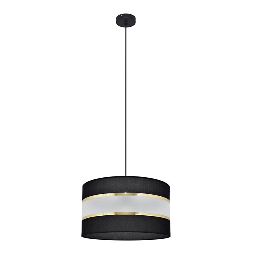 Kattokruunu johdossa HELEN 1xE27/15W/230V halkaisija 35 cm musta/kultainen