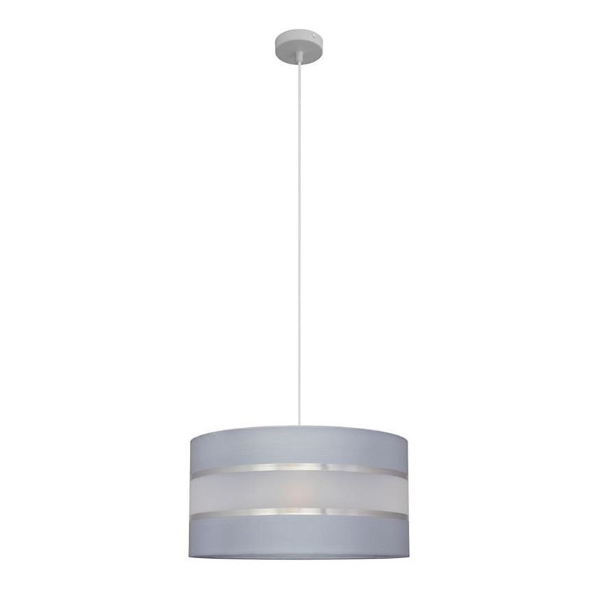 Kattokruunu johdossa HELEN 1xE27/15W/230V halkaisija 40 cm harmaa/hopea