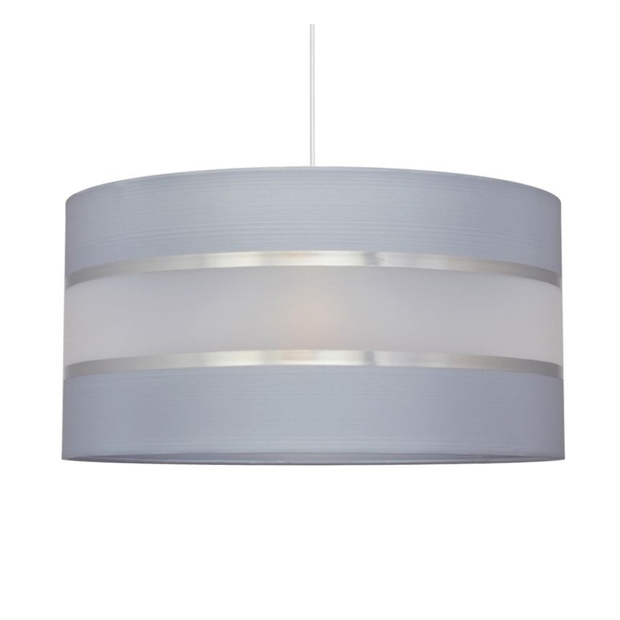 Kattokruunu johdossa HELEN 1xE27/15W/230V halkaisija 40 cm harmaa/hopea