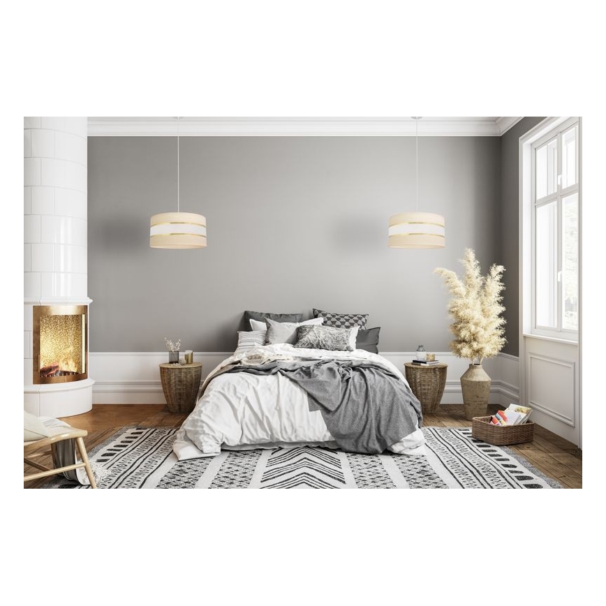 Kattokruunu johdossa HELEN 1xE27/15W/230V halkaisija 40 cm kerma/kultainen