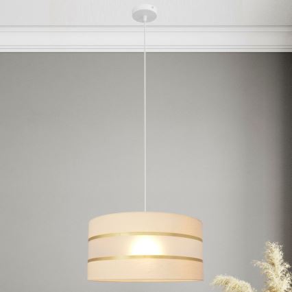 Kattokruunu johdossa HELEN 1xE27/15W/230V halkaisija 40 cm kerma/kultainen