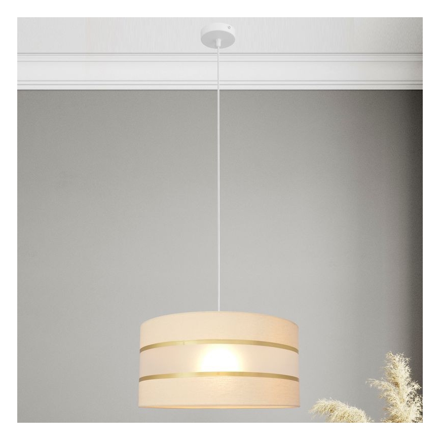 Kattokruunu johdossa HELEN 1xE27/15W/230V halkaisija 40 cm kerma/kultainen