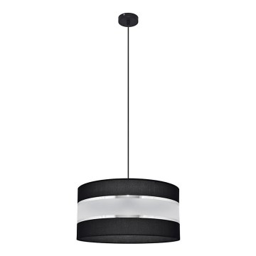 Kattokruunu johdossa HELEN 1xE27/15W/230V halkaisija 40 cm musta/hopea
