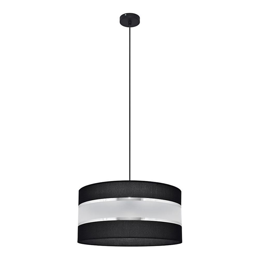 Kattokruunu johdossa HELEN 1xE27/15W/230V halkaisija 40 cm musta/hopea