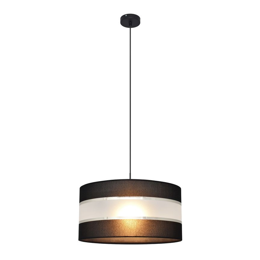 Kattokruunu johdossa HELEN 1xE27/15W/230V halkaisija 40 cm musta/hopea