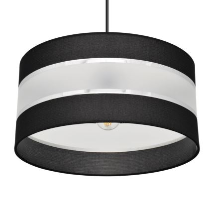 Kattokruunu johdossa HELEN 1xE27/15W/230V halkaisija 40 cm musta/hopea