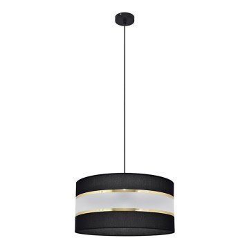 Kattokruunu johdossa HELEN 1xE27/15W/230V halkaisija 40 cm musta/kultainen