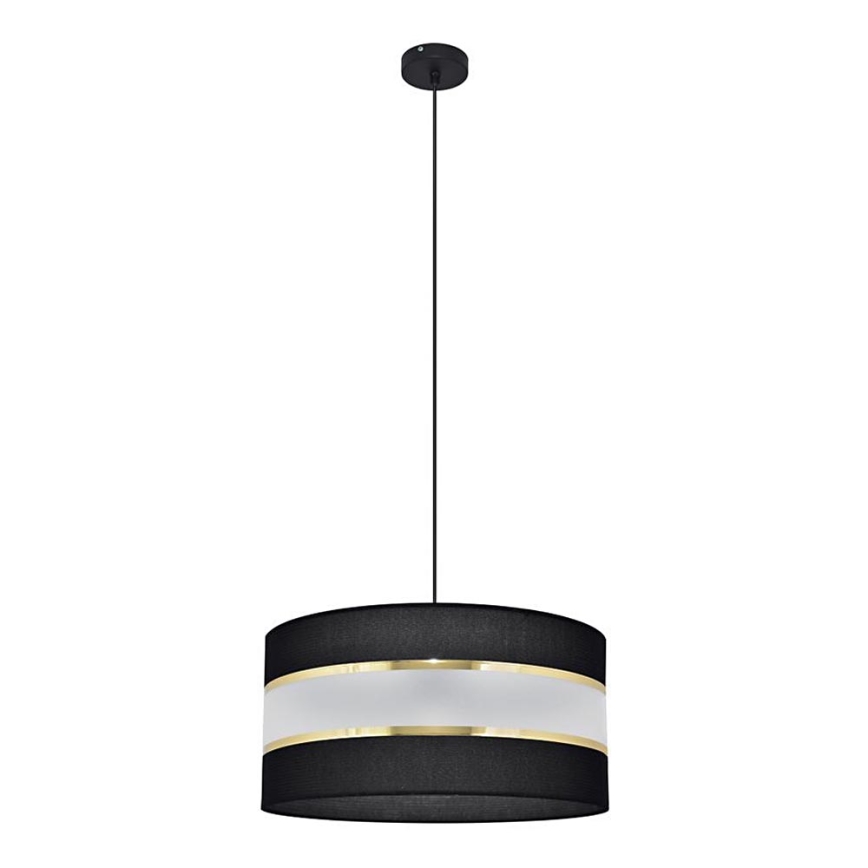 Kattokruunu johdossa HELEN 1xE27/15W/230V halkaisija 40 cm musta/kultainen