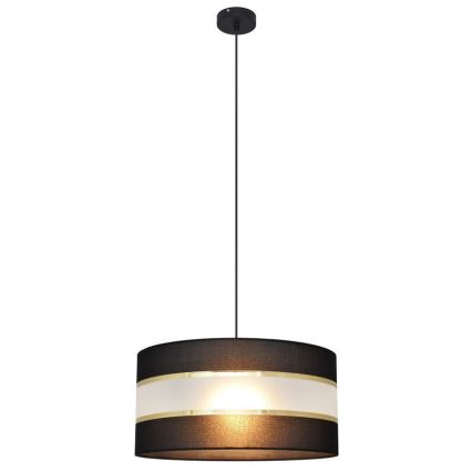 Kattokruunu johdossa HELEN 1xE27/15W/230V halkaisija 40 cm musta/kultainen