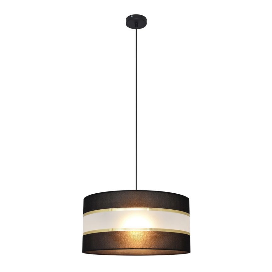 Kattokruunu johdossa HELEN 1xE27/15W/230V halkaisija 40 cm musta/kultainen