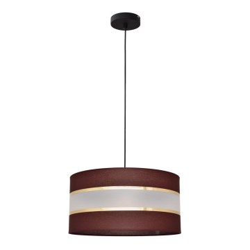 Kattokruunu johdossa HELEN 1xE27/15W/230V halkaisija 40 cm ruskea/musta/kultainen