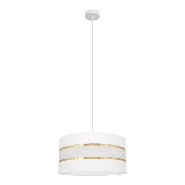 Kattokruunu johdossa HELEN 1xE27/15W/230V halkaisija 40 cm valkoinen/kultainen