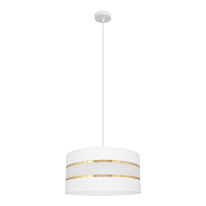 Kattokruunu johdossa HELEN 1xE27/15W/230V halkaisija 40 cm valkoinen/kultainen