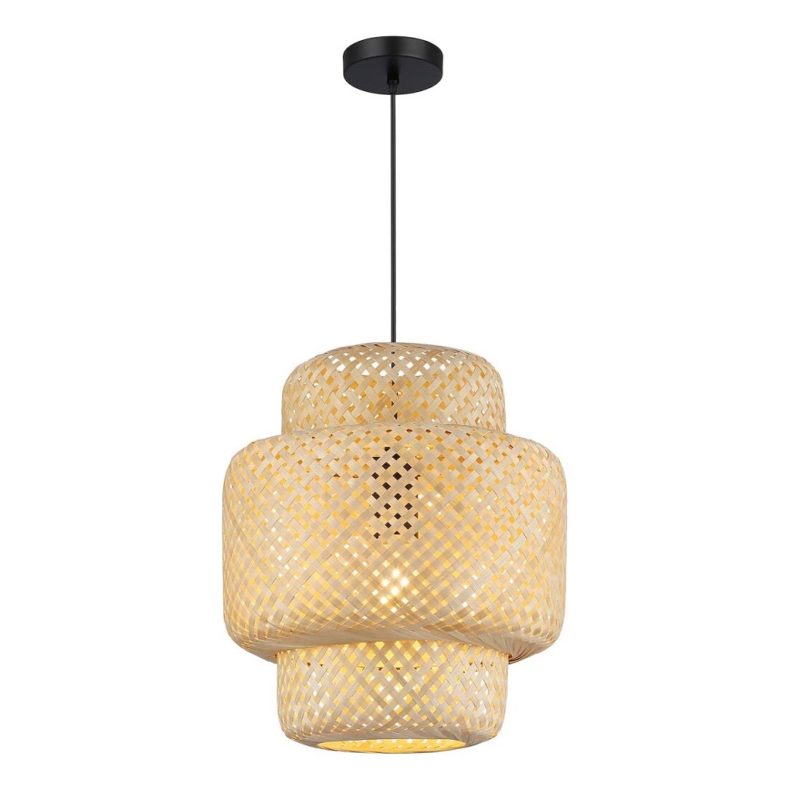 Kattokruunu johdossa HESTIA 1xE27/60W/230V halkaisija 30 cm bambu