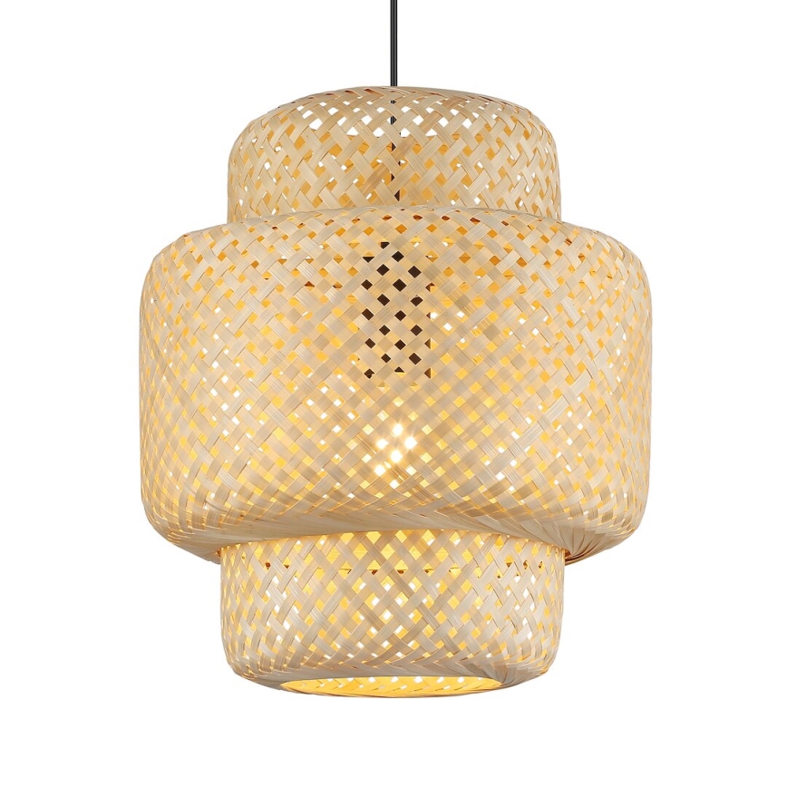 Kattokruunu johdossa HESTIA 1xE27/60W/230V halkaisija 30 cm bambu