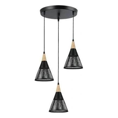Kattokruunu johdossa HIRA 3xE27/60W/230V halkaisija 40 cm musta