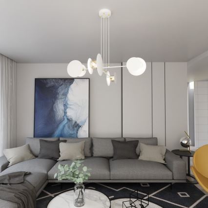 Kattokruunu johdossa IDEA 4xE27/15W/230V valkoinen