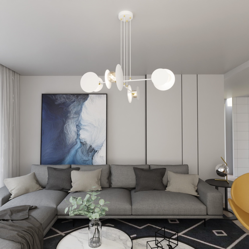 Kattokruunu johdossa IDEA 4xE27/15W/230V valkoinen