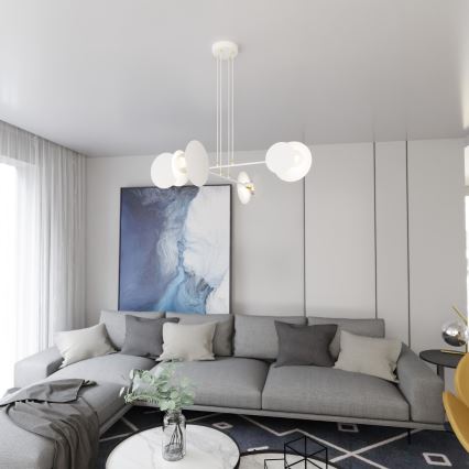 Kattokruunu johdossa IDEA 4xE27/15W/230V valkoinen