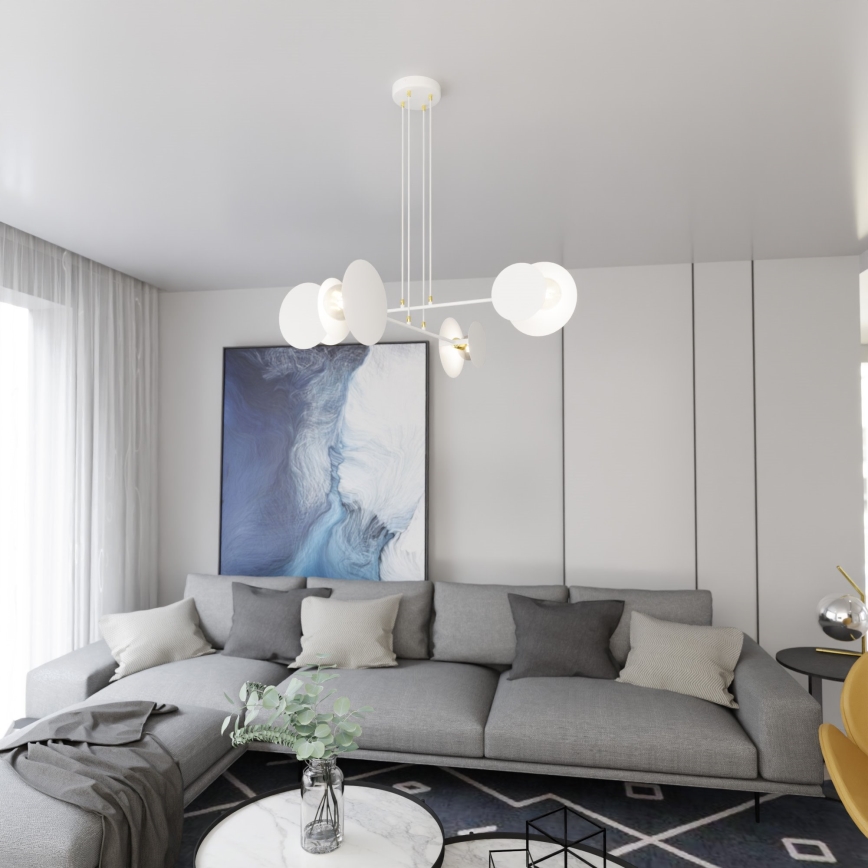 Kattokruunu johdossa IDEA 4xE27/15W/230V valkoinen
