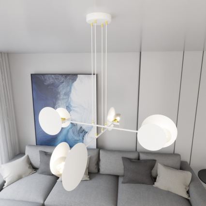 Kattokruunu johdossa IDEA 4xE27/15W/230V valkoinen