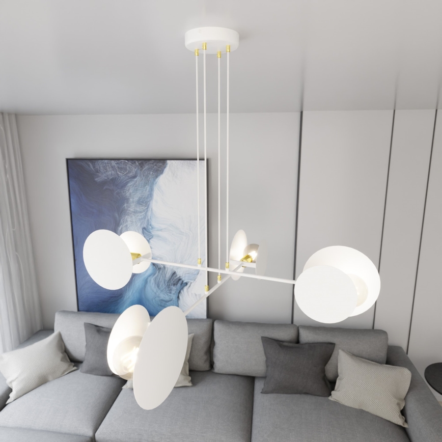 Kattokruunu johdossa IDEA 4xE27/15W/230V valkoinen