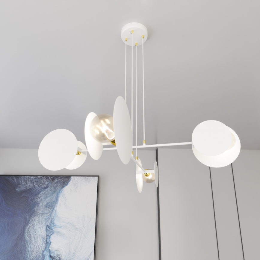 Kattokruunu johdossa IDEA 4xE27/15W/230V valkoinen